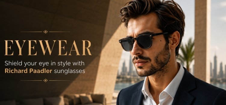 Richard Paadler premium sunglasses for men with luxury designer eyewear in a modern urban setting.